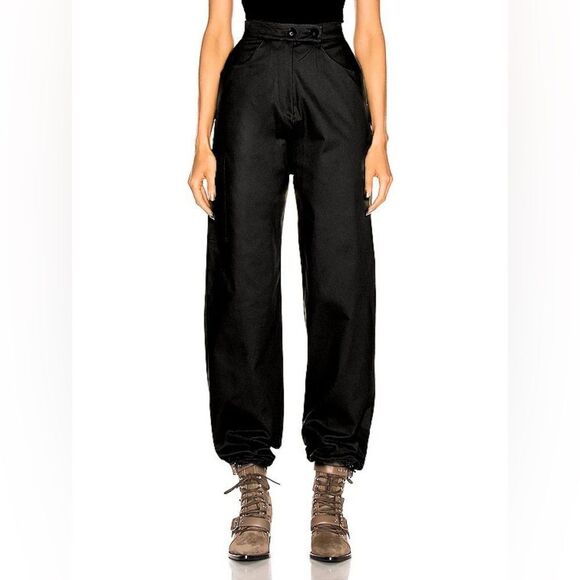 NWT The Range Structured Twill High Waist Cargo Pants in Black $350 size XS - Picture 1 of 14